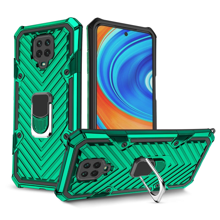 For Xiaomi Redmi Note 9S Cool Armor PC + TPU Shockproof Case with 360 Degree Rotation Ring Holder