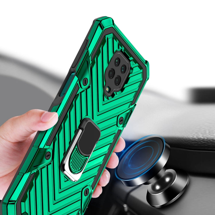 For Xiaomi Redmi Note 9S Cool Armor PC + TPU Shockproof Case with 360 Degree Rotation Ring Holder