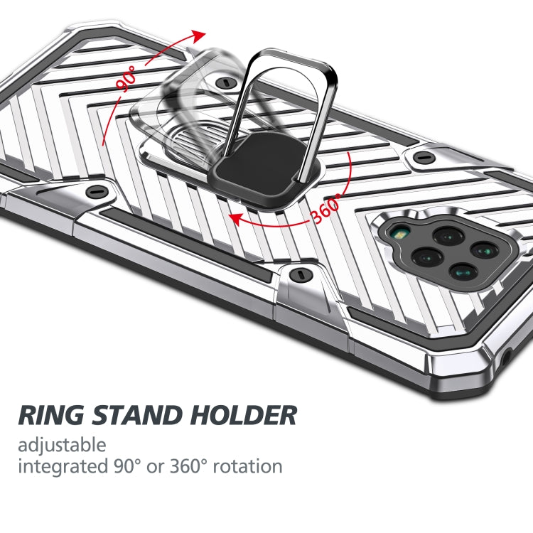 For Xiaomi Redmi Note 9S Cool Armor PC + TPU Shockproof Case with 360 Degree Rotation Ring Holder