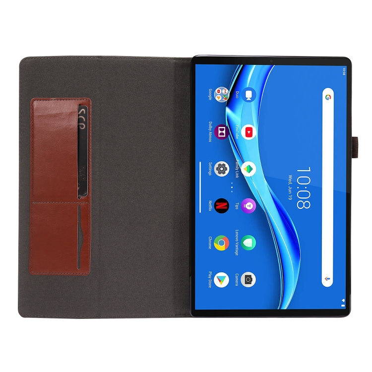 For Lenovo Tab M10 Plus Crazy Horse Texture Horizontal Flip Leather Case with 2-folding Holder & Card Slot