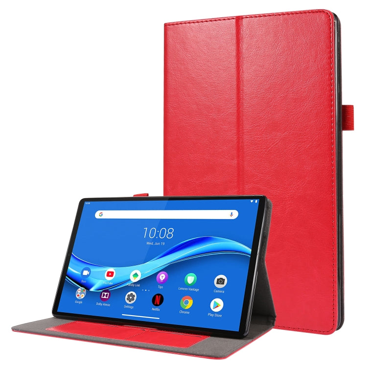 For Lenovo Tab M10 Plus Crazy Horse Texture Horizontal Flip Leather Case with 2-folding Holder & Card Slot
