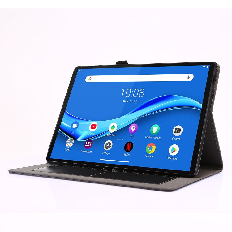 For Lenovo Tab M10 Crazy Horse Texture Horizontal Flip Leather Case with 2-folding Holder & Card Slot