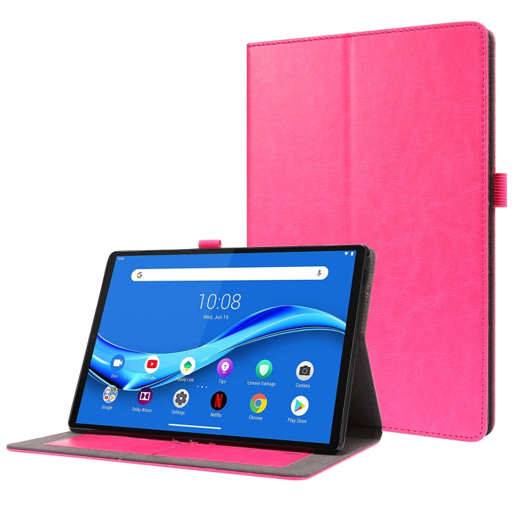 For Lenovo Tab M10 Crazy Horse Texture Horizontal Flip Leather Case with 2-folding Holder & Card Slot
