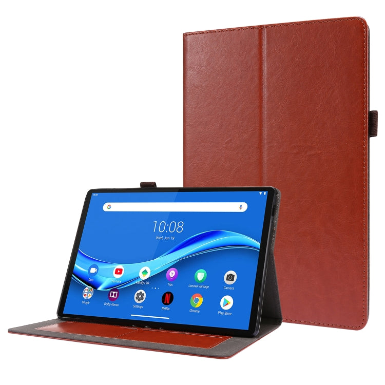 For Lenovo Tab M10 Crazy Horse Texture Horizontal Flip Leather Case with 2-folding Holder & Card Slot