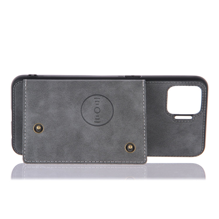 For OPPO F17 Pro Double Buckle PU + TPU Shockproof Magnetic Protective Case with Card Slots & Holder