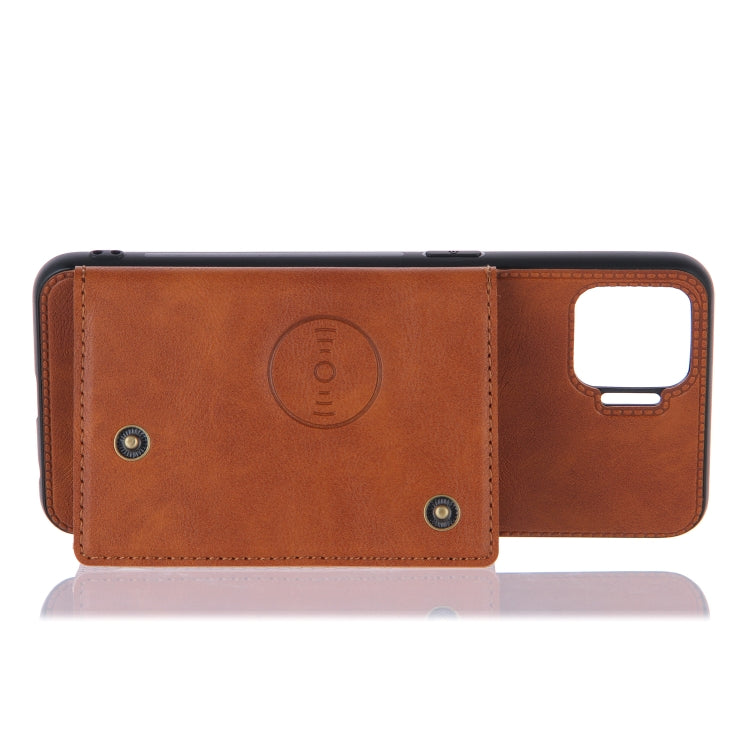 For OPPO F17 Pro Double Buckle PU + TPU Shockproof Magnetic Protective Case with Card Slots & Holder