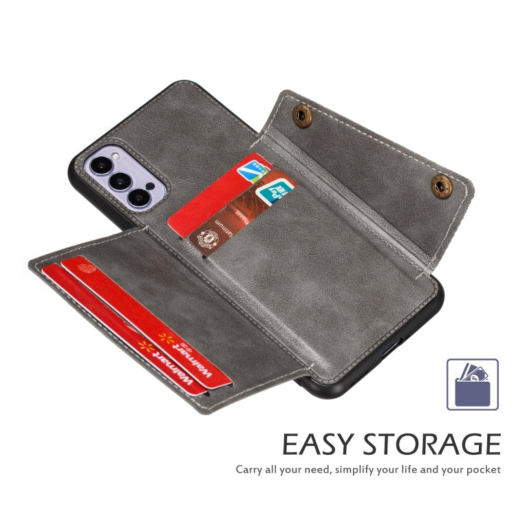 For OPPO Realme 7 Pro Double Buckle PU + TPU Shockproof Magnetic Protective Case with Card Slots & Holder