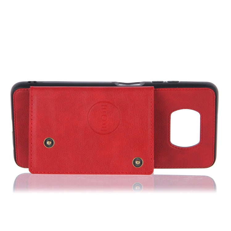 For Xiaomi Poco X3 Double Buckle PU + TPU Shockproof Magnetic Protective Case with Card Slots & Holder