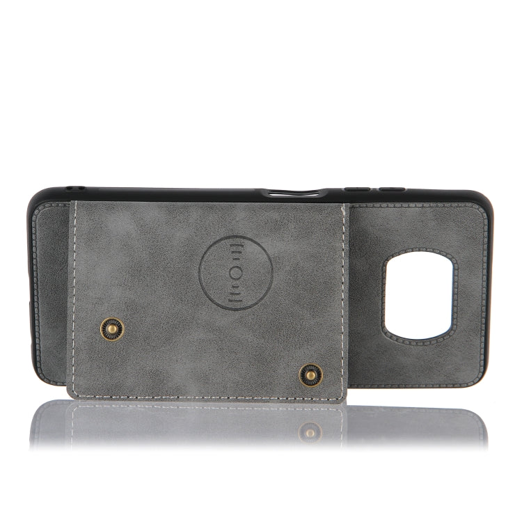 For Xiaomi Poco X3 Double Buckle PU + TPU Shockproof Magnetic Protective Case with Card Slots & Holder