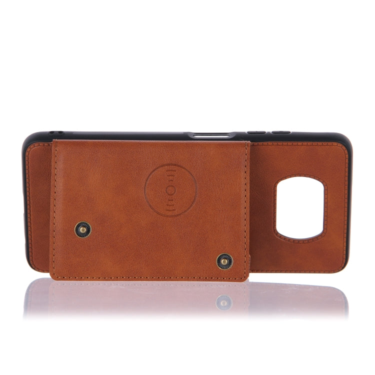 For Xiaomi Poco X3 Double Buckle PU + TPU Shockproof Magnetic Protective Case with Card Slots & Holder