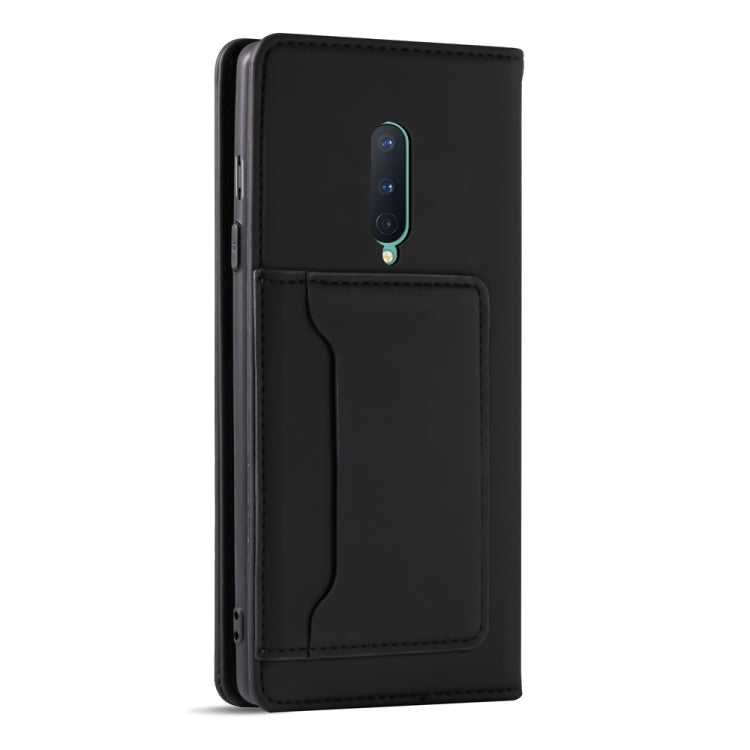 For OnePlus 8 Strong Magnetism Liquid Feel Horizontal Flip Leather Case with Holder & Card Slots & Wallet