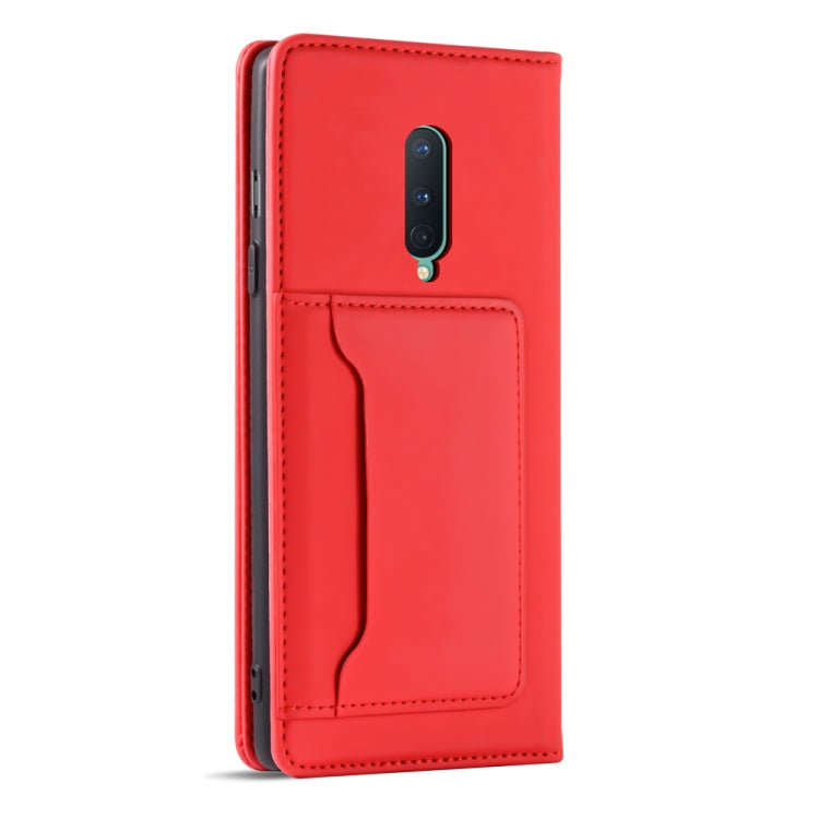 For OnePlus 8 Strong Magnetism Liquid Feel Horizontal Flip Leather Case with Holder & Card Slots & Wallet