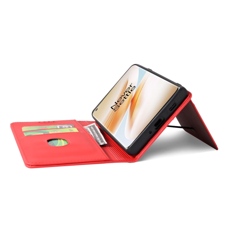 For OnePlus 8 Strong Magnetism Liquid Feel Horizontal Flip Leather Case with Holder & Card Slots & Wallet