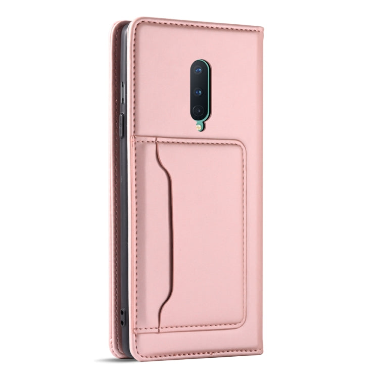 For OnePlus 8 Strong Magnetism Liquid Feel Horizontal Flip Leather Case with Holder & Card Slots & Wallet