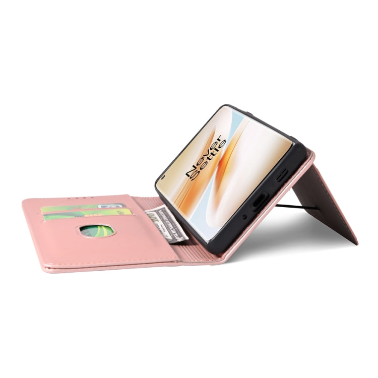 For OnePlus 8 Strong Magnetism Liquid Feel Horizontal Flip Leather Case with Holder & Card Slots & Wallet