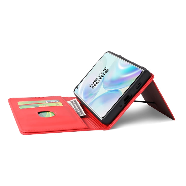 For OnePlus 8 Pro Strong Magnetism Liquid Feel Horizontal Flip Leather Case with Holder & Card Slots & Wallet
