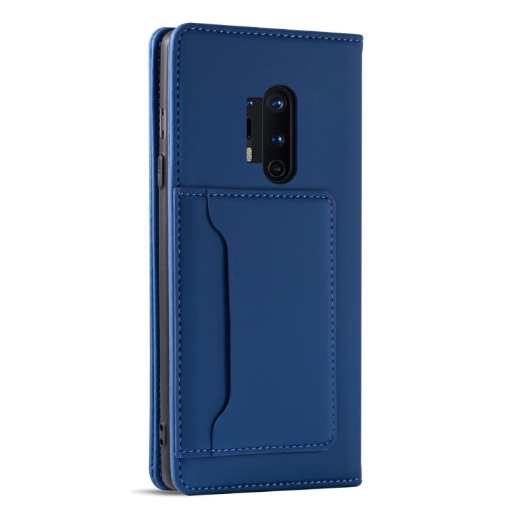 For OnePlus 8 Pro Strong Magnetism Liquid Feel Horizontal Flip Leather Case with Holder & Card Slots & Wallet