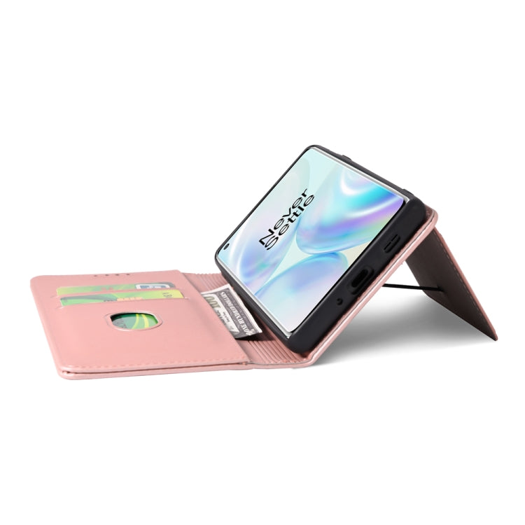 For OnePlus 8 Pro Strong Magnetism Liquid Feel Horizontal Flip Leather Case with Holder & Card Slots & Wallet