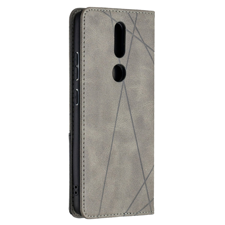 For Nokia 2.4 Rhombus Texture Horizontal Flip Magnetic Leather Case with Holder & Card Slots