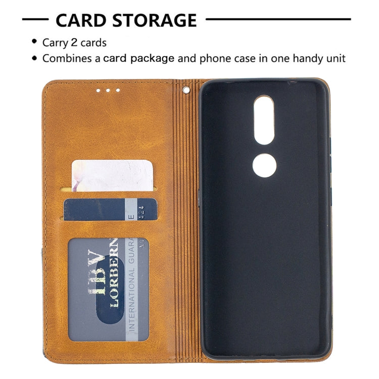 For Nokia 2.4 Rhombus Texture Horizontal Flip Magnetic Leather Case with Holder & Card Slots