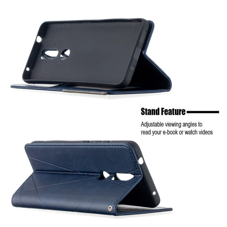 For Nokia 2.4 Rhombus Texture Horizontal Flip Magnetic Leather Case with Holder & Card Slots
