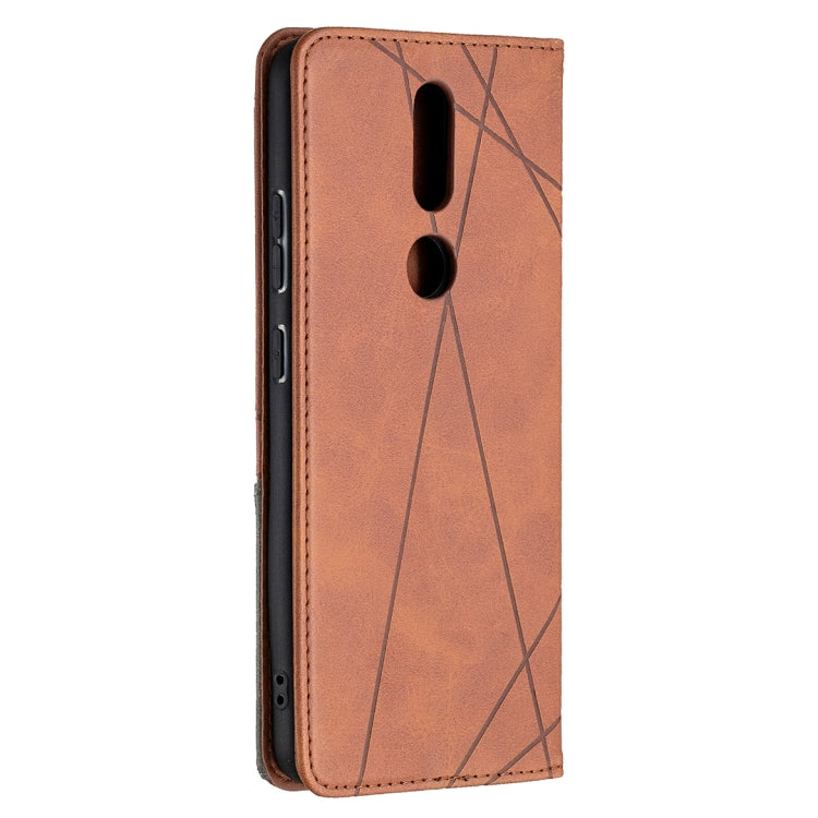 For Nokia 2.4 Rhombus Texture Horizontal Flip Magnetic Leather Case with Holder & Card Slots