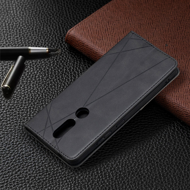 For Nokia 2.4 Rhombus Texture Horizontal Flip Magnetic Leather Case with Holder & Card Slots