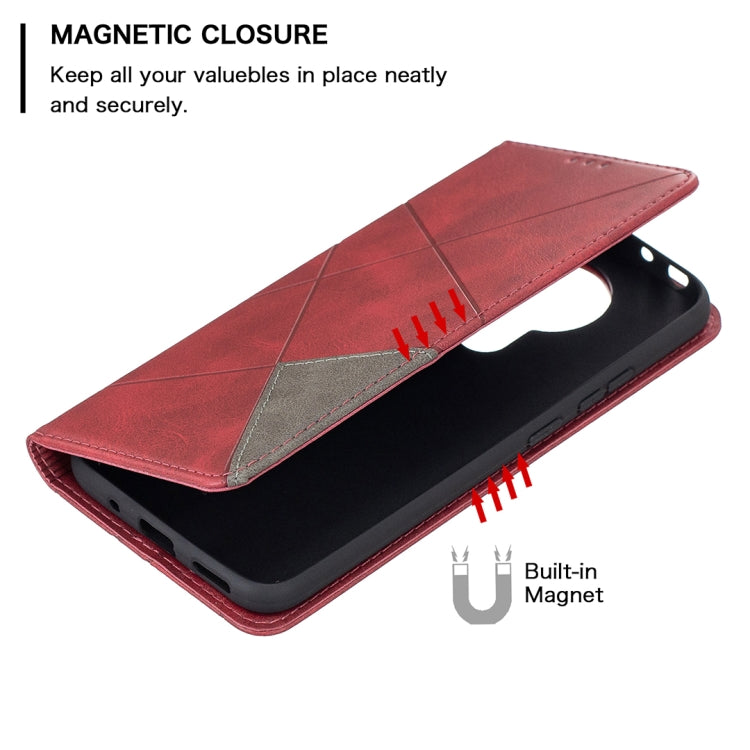 For Nokia 3.4 Rhombus Texture Horizontal Flip Magnetic Leather Case with Holder & Card Slots