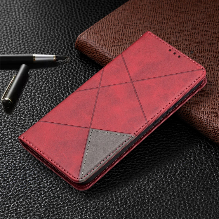 For Nokia 3.4 Rhombus Texture Horizontal Flip Magnetic Leather Case with Holder & Card Slots