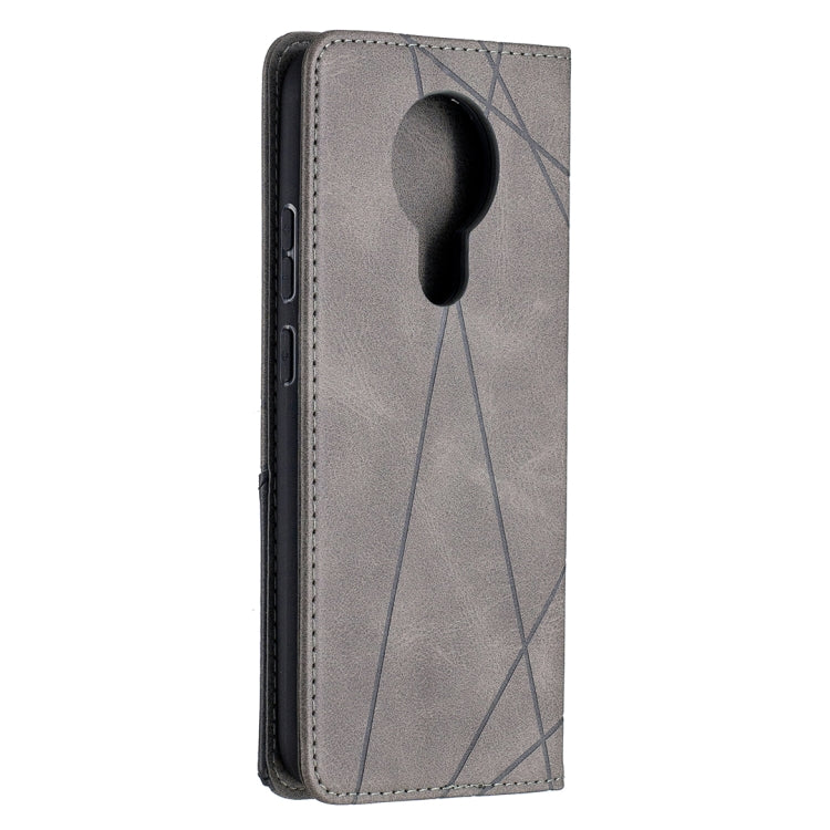 For Nokia 3.4 Rhombus Texture Horizontal Flip Magnetic Leather Case with Holder & Card Slots