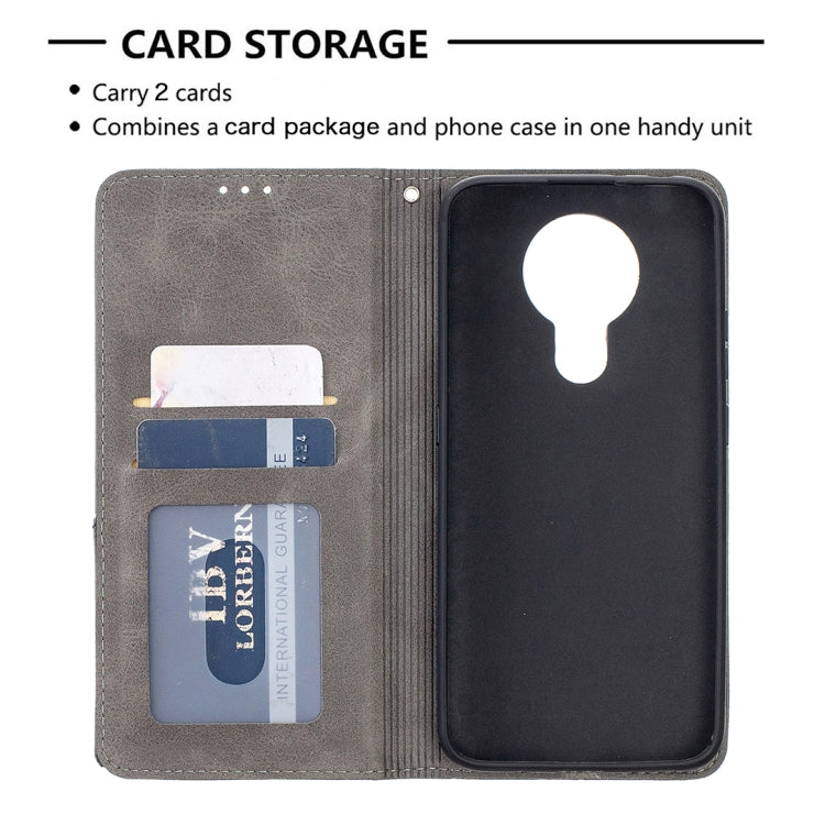 For Nokia 3.4 Rhombus Texture Horizontal Flip Magnetic Leather Case with Holder & Card Slots