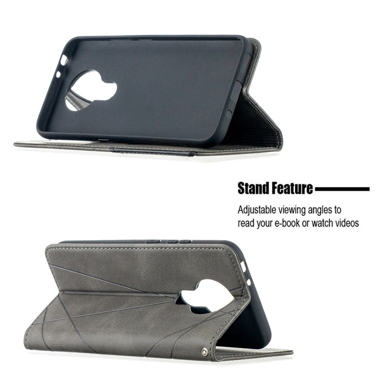For Nokia 3.4 Rhombus Texture Horizontal Flip Magnetic Leather Case with Holder & Card Slots