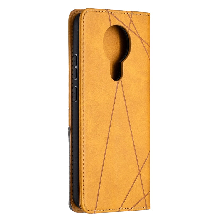 For Nokia 3.4 Rhombus Texture Horizontal Flip Magnetic Leather Case with Holder & Card Slots