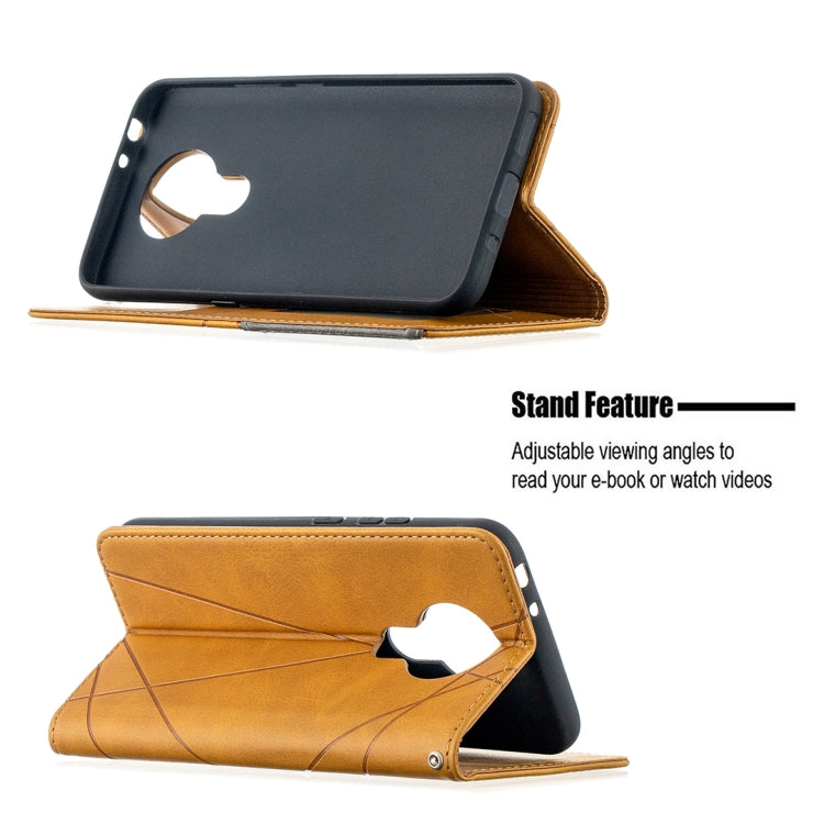 For Nokia 3.4 Rhombus Texture Horizontal Flip Magnetic Leather Case with Holder & Card Slots