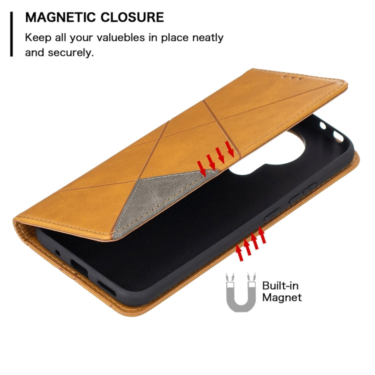 For Nokia 3.4 Rhombus Texture Horizontal Flip Magnetic Leather Case with Holder & Card Slots