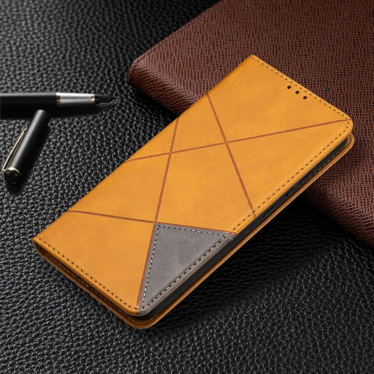 For Nokia 3.4 Rhombus Texture Horizontal Flip Magnetic Leather Case with Holder & Card Slots