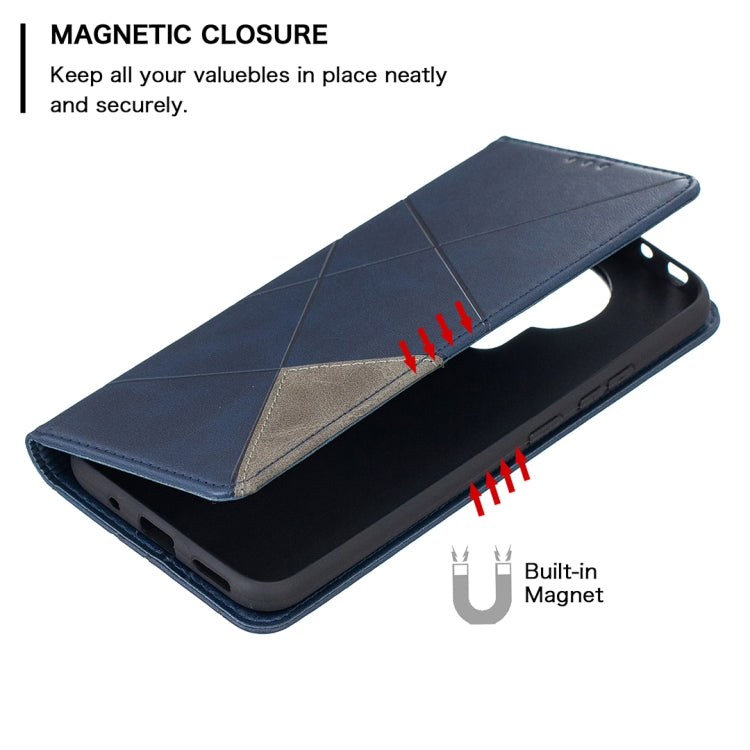 For Nokia 3.4 Rhombus Texture Horizontal Flip Magnetic Leather Case with Holder & Card Slots