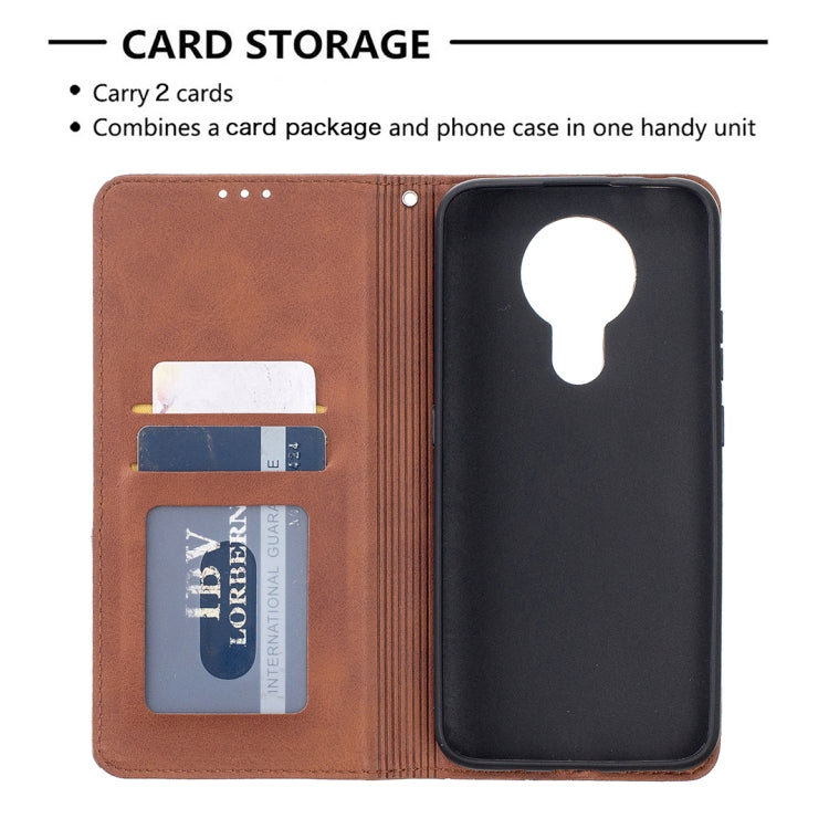 For Nokia 3.4 Rhombus Texture Horizontal Flip Magnetic Leather Case with Holder & Card Slots