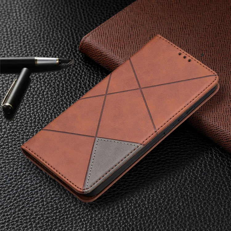 For Nokia 3.4 Rhombus Texture Horizontal Flip Magnetic Leather Case with Holder & Card Slots