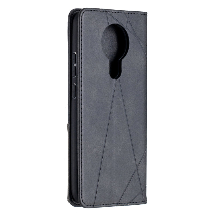 For Nokia 3.4 Rhombus Texture Horizontal Flip Magnetic Leather Case with Holder & Card Slots