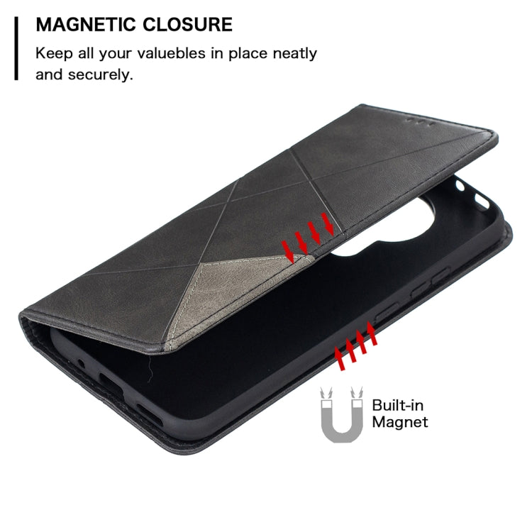 For Nokia 3.4 Rhombus Texture Horizontal Flip Magnetic Leather Case with Holder & Card Slots