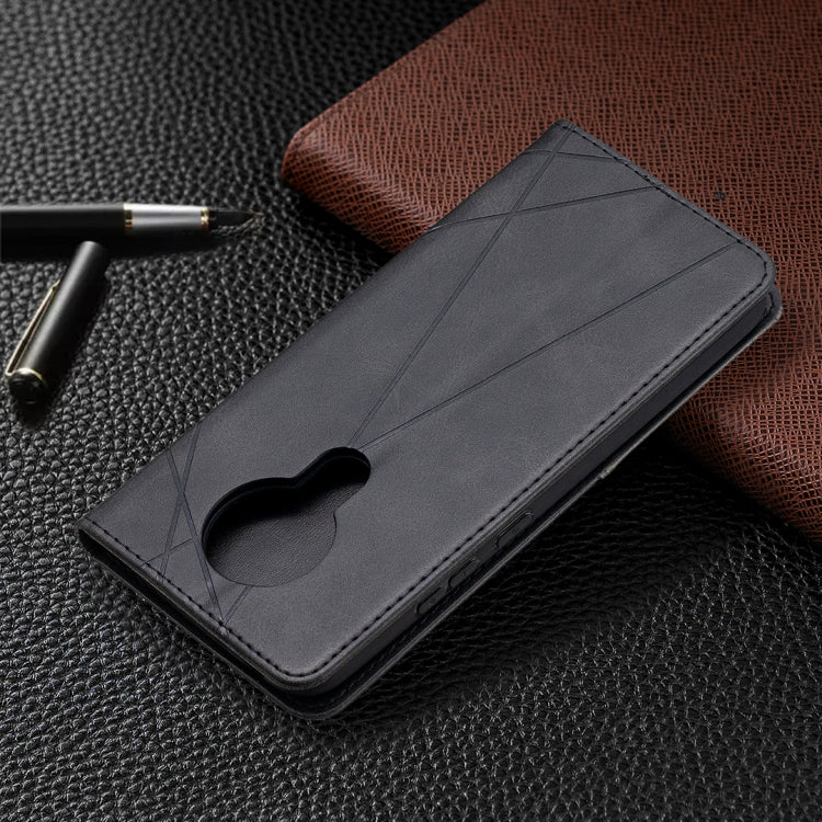 For Nokia 3.4 Rhombus Texture Horizontal Flip Magnetic Leather Case with Holder & Card Slots