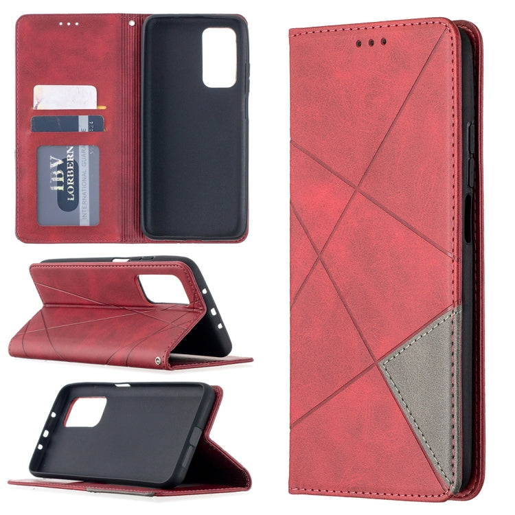 For Xiaomi Mi 10T / 10 Pro 5G Rhombus Texture Horizontal Flip Magnetic Leather Case with Holder & Card Slots