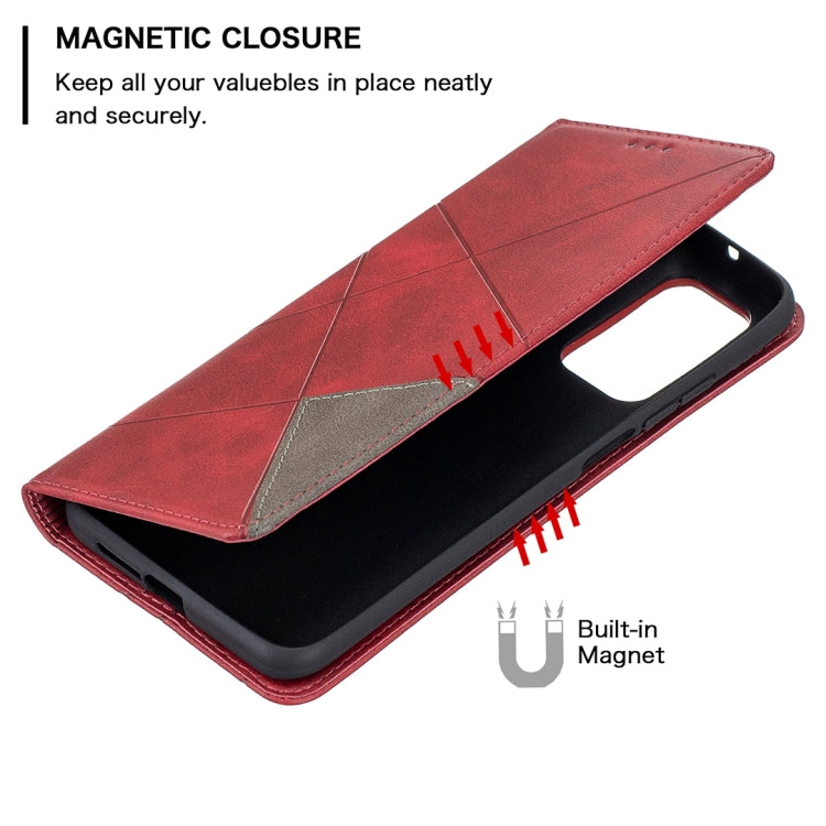 For Xiaomi Mi 10T / 10 Pro 5G Rhombus Texture Horizontal Flip Magnetic Leather Case with Holder & Card Slots