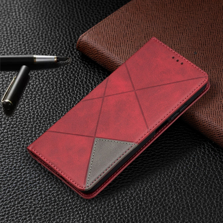 For Xiaomi Mi 10T / 10 Pro 5G Rhombus Texture Horizontal Flip Magnetic Leather Case with Holder & Card Slots
