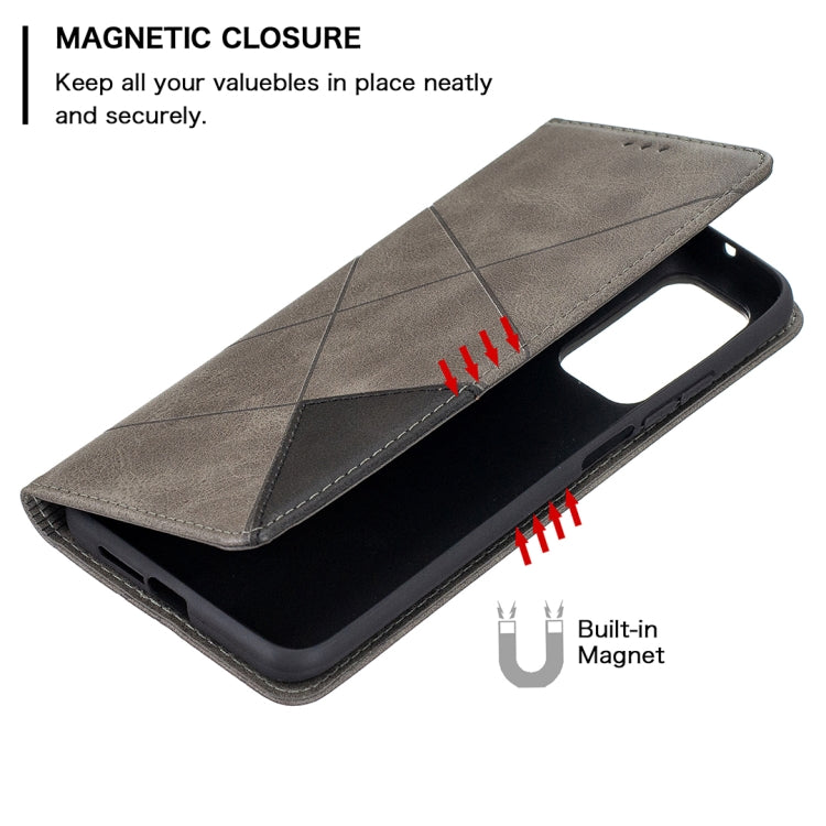 For Xiaomi Mi 10T / 10 Pro 5G Rhombus Texture Horizontal Flip Magnetic Leather Case with Holder & Card Slots