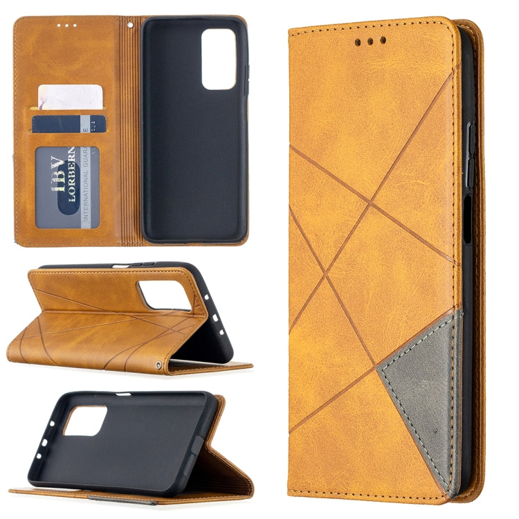 For Xiaomi Mi 10T / 10 Pro 5G Rhombus Texture Horizontal Flip Magnetic Leather Case with Holder & Card Slots