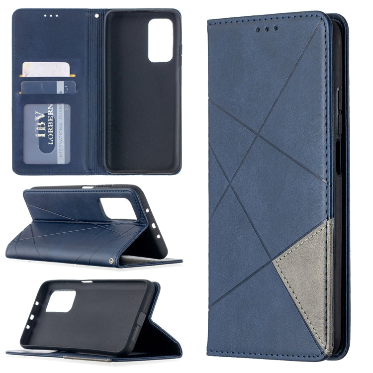 For Xiaomi Mi 10T / 10 Pro 5G Rhombus Texture Horizontal Flip Magnetic Leather Case with Holder & Card Slots