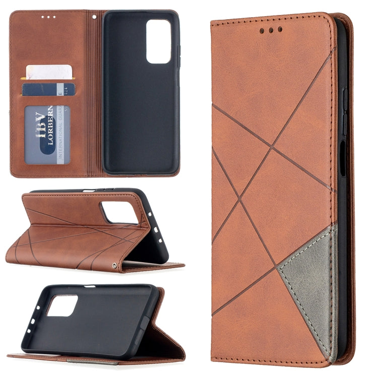 For Xiaomi Mi 10T / 10 Pro 5G Rhombus Texture Horizontal Flip Magnetic Leather Case with Holder & Card Slots