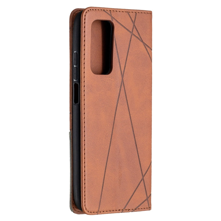 For Xiaomi Mi 10T / 10 Pro 5G Rhombus Texture Horizontal Flip Magnetic Leather Case with Holder & Card Slots